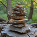 The careful balance of a rock stack