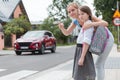 Careful mom and daughter Royalty Free Stock Photo