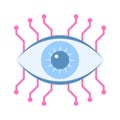 Carefully crafted flat icon of cyber eye, mechanical eye vector