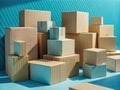 A Carefully Curated Stack of Brown Corrugated Boxes A Minimalist Composition Awaiting Contents and Movement
