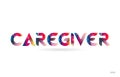 caregiver colored rainbow word text suitable for logo design