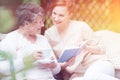 Caregiver and elderly woman Royalty Free Stock Photo