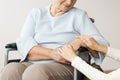 Caregiver supporting disabled pensioner Royalty Free Stock Photo