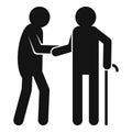 Caregiver volunteer icon, simple style