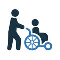 Caregivers, caretaker, disability icon. Glyph style vector EPS Royalty Free Stock Photo