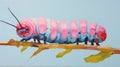 Caren Eisenberg: Caterpillar On Rock - Bold And Pop Art Inspired Hyper-realistic Animal Illustration Royalty Free Stock Photo