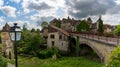 Panorama view of the picturesque historic village of Carennac in the Dordogne Valley