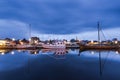 Carentan maritime harbour at twilight Royalty Free Stock Photo
