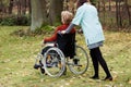 Carer on a walk with patient