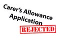 Carers Allowance Application Rejected Royalty Free Stock Photo