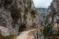 Cares route in the Picos de Europa , mountain landscape.