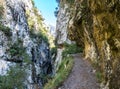 The Cares trail, garganta del cares, in the Picos de Europa Mountains, Spain