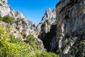 The Cares trail, garganta del cares, in the Picos de Europa Mountains, Spain