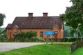 The caretaker`s house in a horse taxi takes us Belarus, caretaker`s house Dombrovka