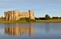 Carew castle in Pembrokeshire on a summer evening.