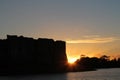 Carew Castle with Sunset