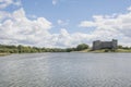 Carew Castle and tidal Mill pembrokeshire wales Royalty Free Stock Photo