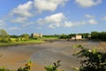 Carew castle and tidal mill, Pembrokeshire, Wales Royalty Free Stock Photo