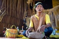 A shaman of Mah Meri tribe is preparing for Hari Moyang ritual at Pulau Carey Island, Selangor, Malaysia