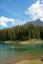 Carezza Lake and Rosengarten Royalty Free Stock Photo