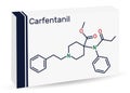 Carfentanil, carfentanyl molecule. It is derivative of fentanyl, one of the most potent opioids, used in veterinary medicine to Royalty Free Stock Photo