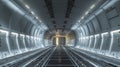 Cargo aircraft interior optimized for efficient transport, showcasing automation and mobility Royalty Free Stock Photo