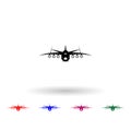 Cargo airplane silhouette multi color icon. Simple glyph, flat vector of air transport icons for ui and ux, website or mobile Royalty Free Stock Photo