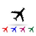 Cargo airplane silhouette multi color icon. Simple glyph, flat vector of air transport icons for ui and ux, website or mobile Royalty Free Stock Photo