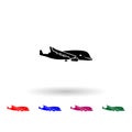 Cargo airplane silhouette multi color icon. Simple glyph, flat vector of air transport icons for ui and ux, website or mobile Royalty Free Stock Photo