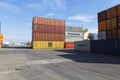 Catania port cargo bay filled with containers 