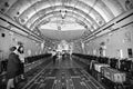 Cargo bay of a USAF Boeing C-17 Globemaster III military transport aircraft at Singapore Airshow