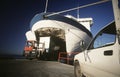 Cargo being loaded onto ferry Port Melbourne Victoria Australia Royalty Free Stock Photo