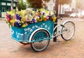 Cargo bike with flowers, Holland Royalty Free Stock Photo