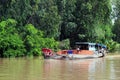 A cargo boat running on the river in Tra Vinh province, Vietnam Royalty Free Stock Photo