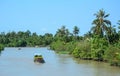 Cargo boats on Mekong river in Mekong Delta, Vietnam Royalty Free Stock Photo