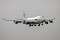 Cargo Boeing 747 jumbojet on finals Royalty Free Stock Photo