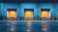 Cargo boxes waiting at warehouse loading dock doors Royalty Free Stock Photo