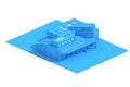 Cargo building in Isometric on White background. Royalty Free Stock Photo