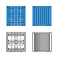 Cargo container big set. Royalty Free Stock Photo