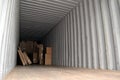 Cargo container with boxes