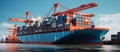 Cargo container carrier in the sea Royalty Free Stock Photo