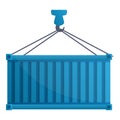 Cargo container crane icon, cartoon style Royalty Free Stock Photo