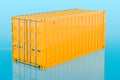 Cargo container, 3D rendering on blue backdrop Royalty Free Stock Photo