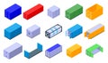 Cargo container icons set, isometric style Royalty Free Stock Photo