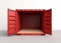 Cargo container isolated on white background. Copy space. Add product. Ai Generative illustration Royalty Free Stock Photo