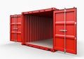 Cargo container isolated on white background. Copy space. Add product. Ai Generative illustration Royalty Free Stock Photo