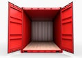 Cargo container isolated on white background. Copy space. Add product. Ai Generative illustration Royalty Free Stock Photo