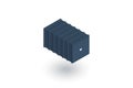 Cargo container isometric flat icon. 3d vector