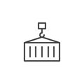 Cargo container loading line icon