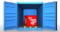 Cargo container with ninety percentage discount